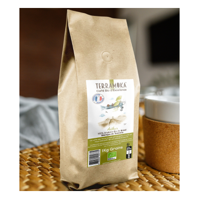ARTHUR: Café Bio en Grains 1 Kg du Brésil, Mexique et Tanzanie - Intense et Engagé