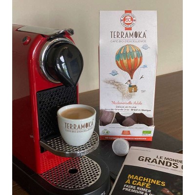 Mlle ADELE: 60 capsules Nespresso® de Café Bio du Brésil et Mexique - Délicat et Fruité